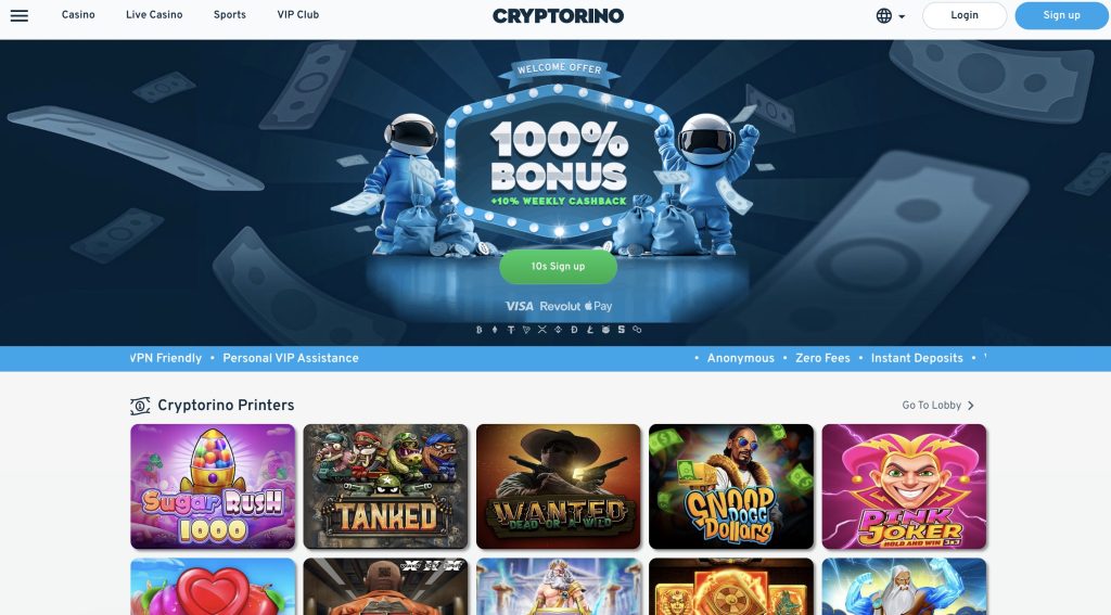 Cryptorino Crypto Casino Welcome Offer